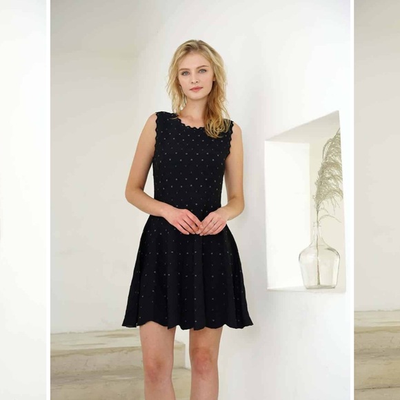 Black and grey pattern cocktail dress - Picture 1 of 4